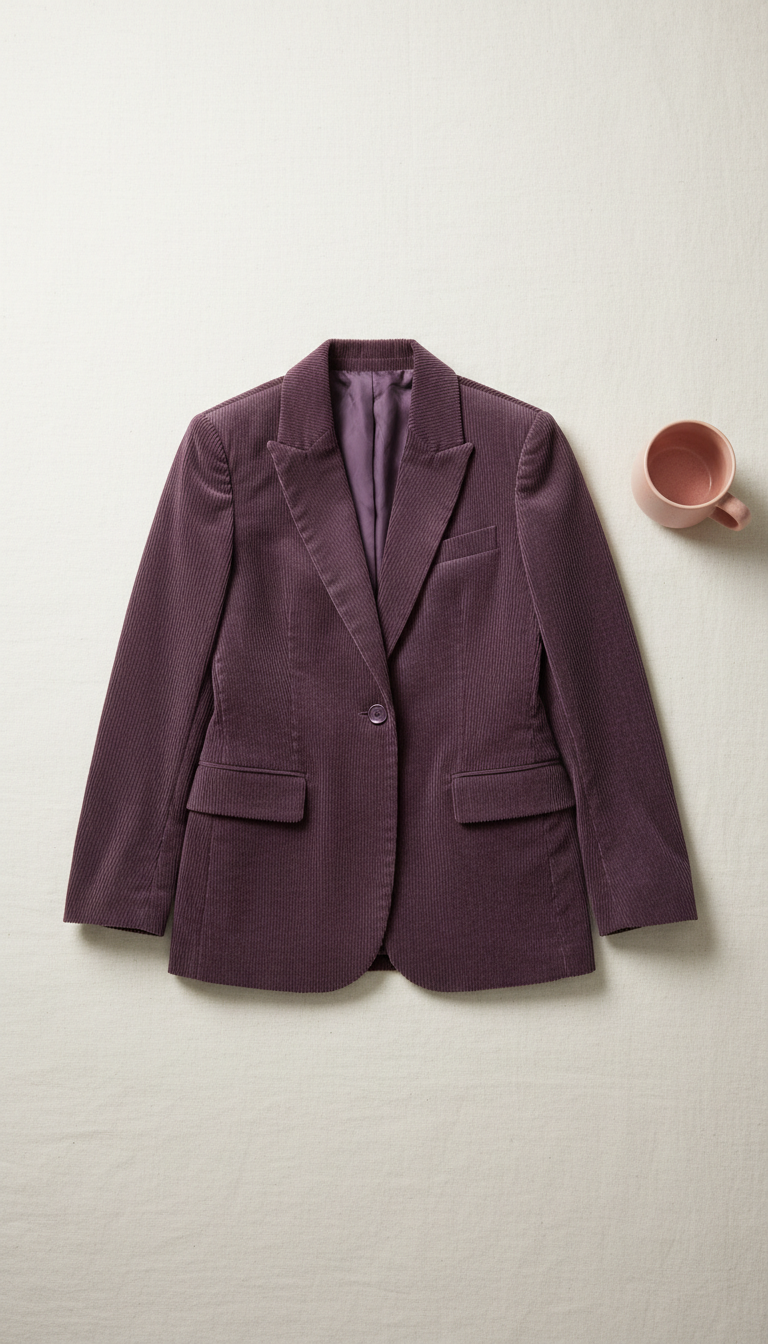 Plum corduroy blazer