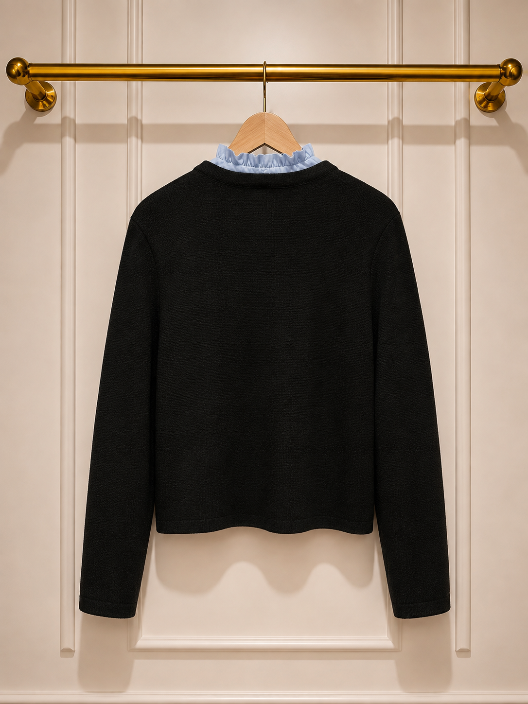 Sandro Black Ruffle Collar Cardigan — £100 Original RRP approx. £269