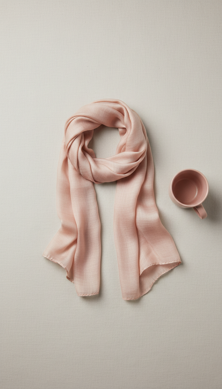 Blush peach silk scarf