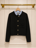 Sandro Black Ruffle Collar Cardigan — £100 Original RRP approx. £269
