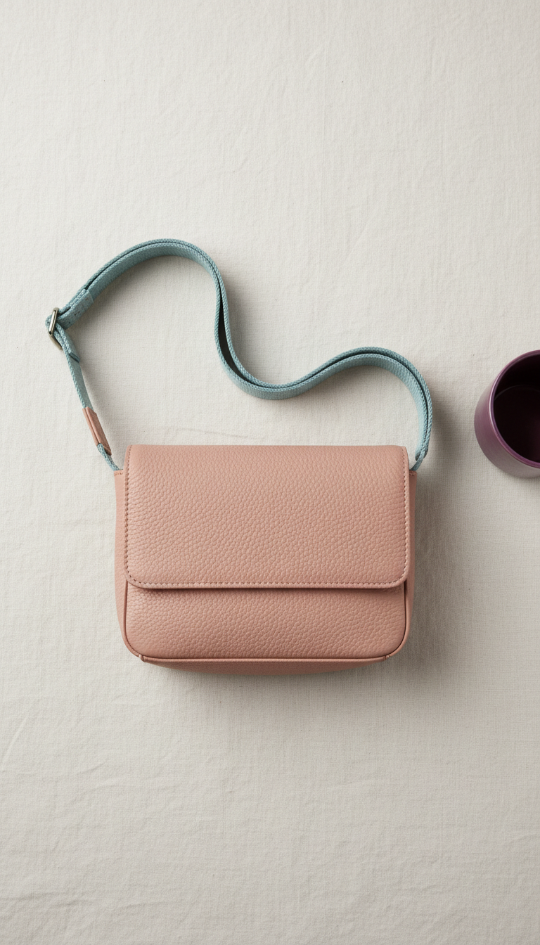 Oat milk leather crossbody bag